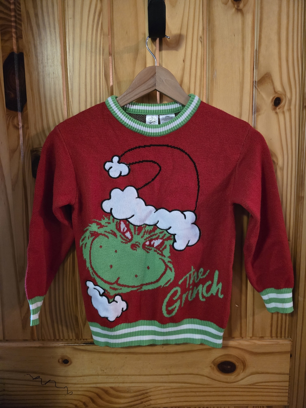 Kids 7/8 The Grinch Red Holiday Sweater Top